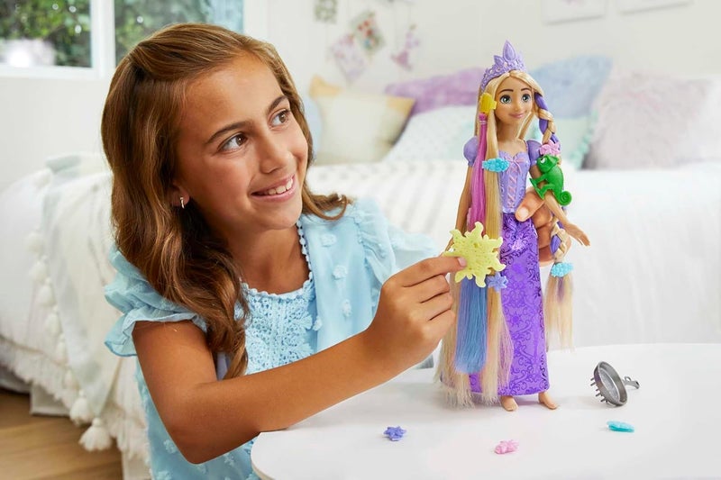 Disney Mattel Disney Princess Toys, Doll Color Change Extensions and Hair Styling Pieces, Inspired by the Disney Movie​​, HLW18 Rapunzel With Hair Accessories - Image 3